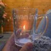 personalized mugs - custom hand-finished glass mug with candle